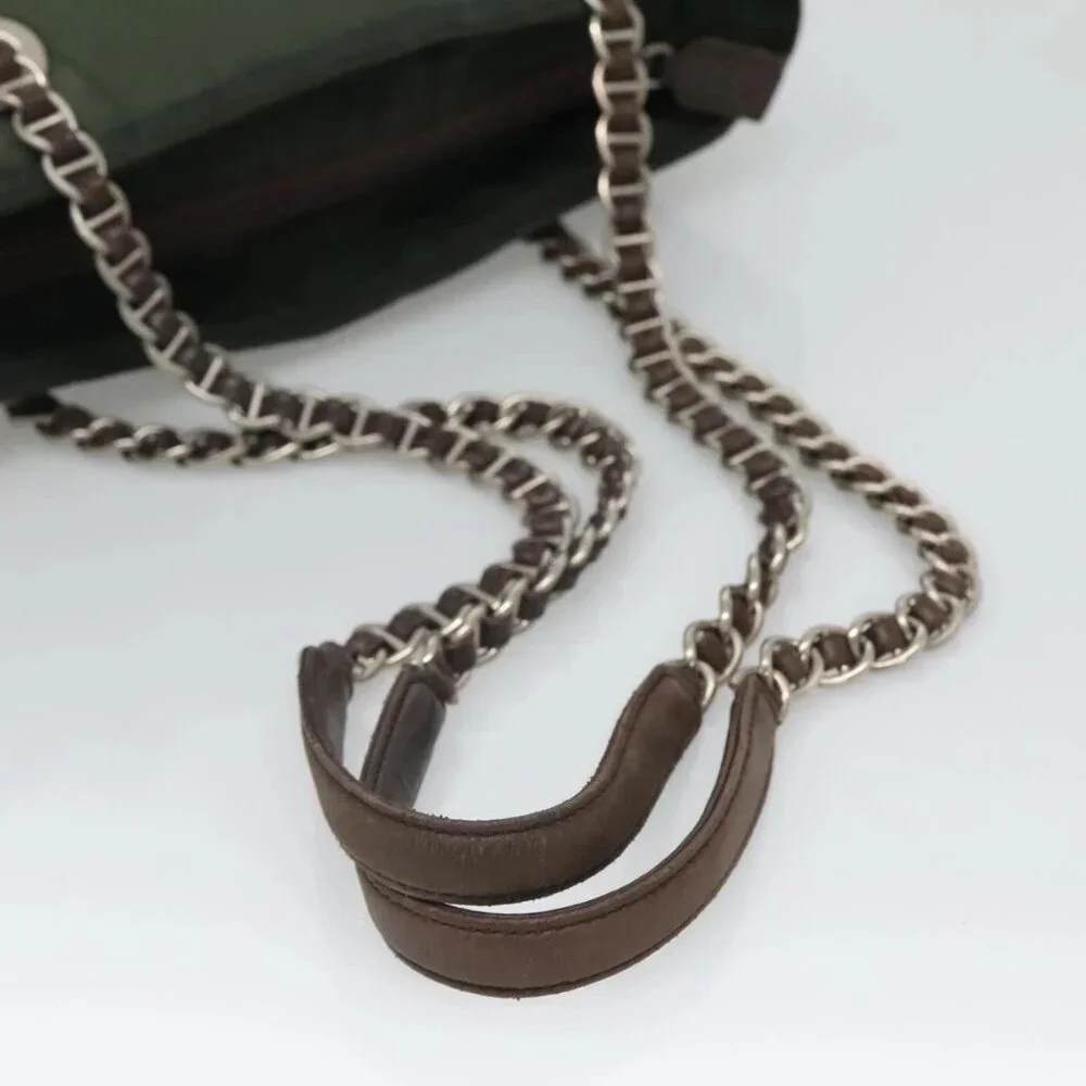 PRADA Chain Shoulder Bag Nylon Green Auth BD1448 - Picture 8 of 16